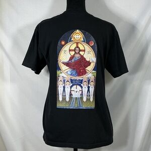 Black T Shirt “Seek” With Jesus Graphic On The Back Size Medium
